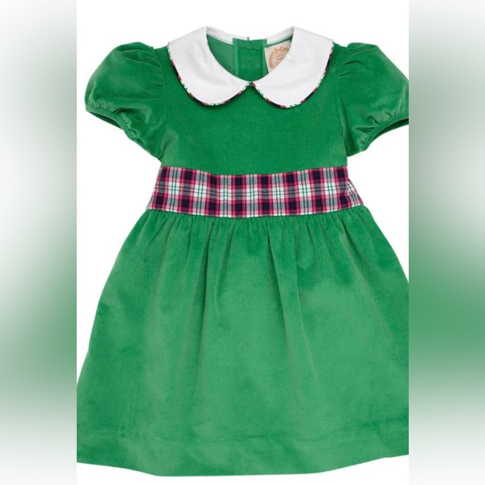 The Beaufort Bonnet Company Cindy Lou Kiawah Kelly Green Plaid Christmas Dress